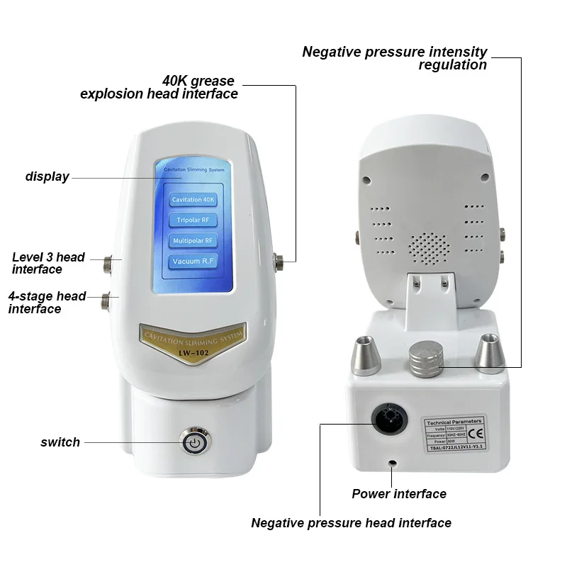 Machine de Massage corporel 3/4 en 1, Cavitation 40K, perte de poids ultrasonique, rajeunissement de la peau, outil de soins de la peau Multipolaire
