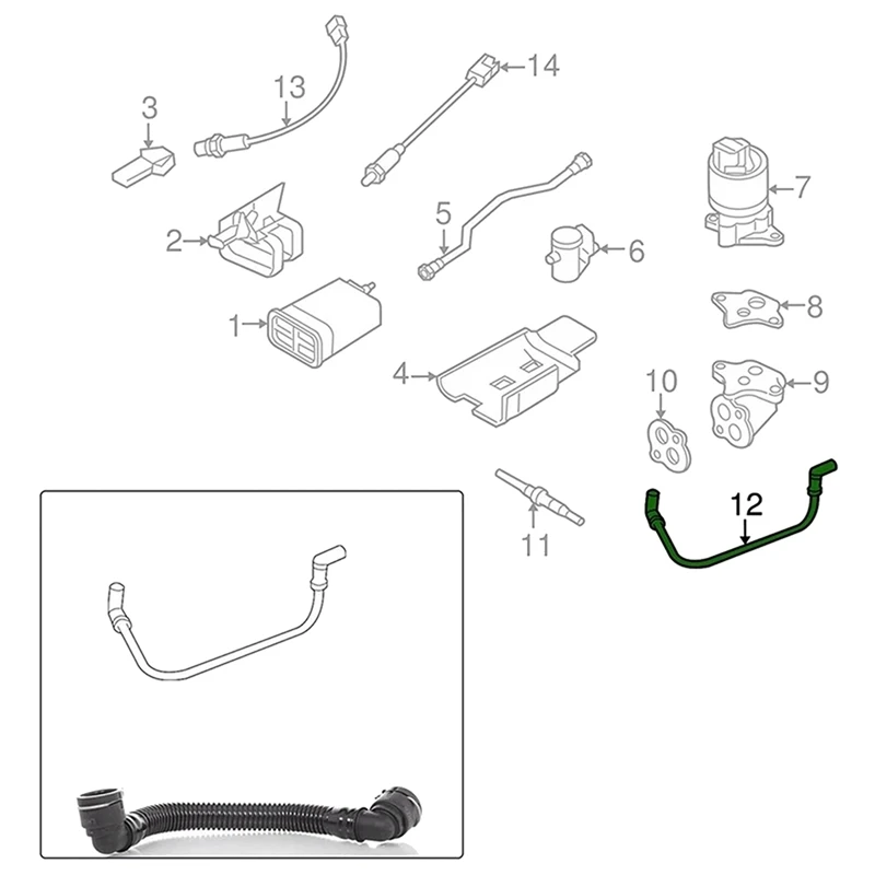 10Pcs/Lot Crankcase Ventilation Hose Pipe 55556495 55569027 For Chevrolet Cruze 1.6 1.8 Epica 1.8 Excelle