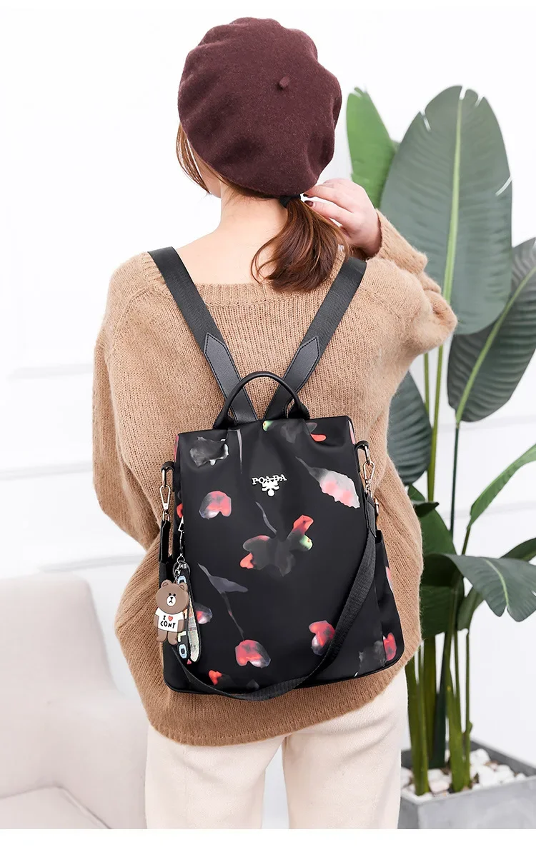 Frauen Rucksack Mode Oxford Tuch Schulter Taschen Schule Taschen für Teenager Große Kapazität Druck Wasserdichte Reise Rucksack – Detail 10