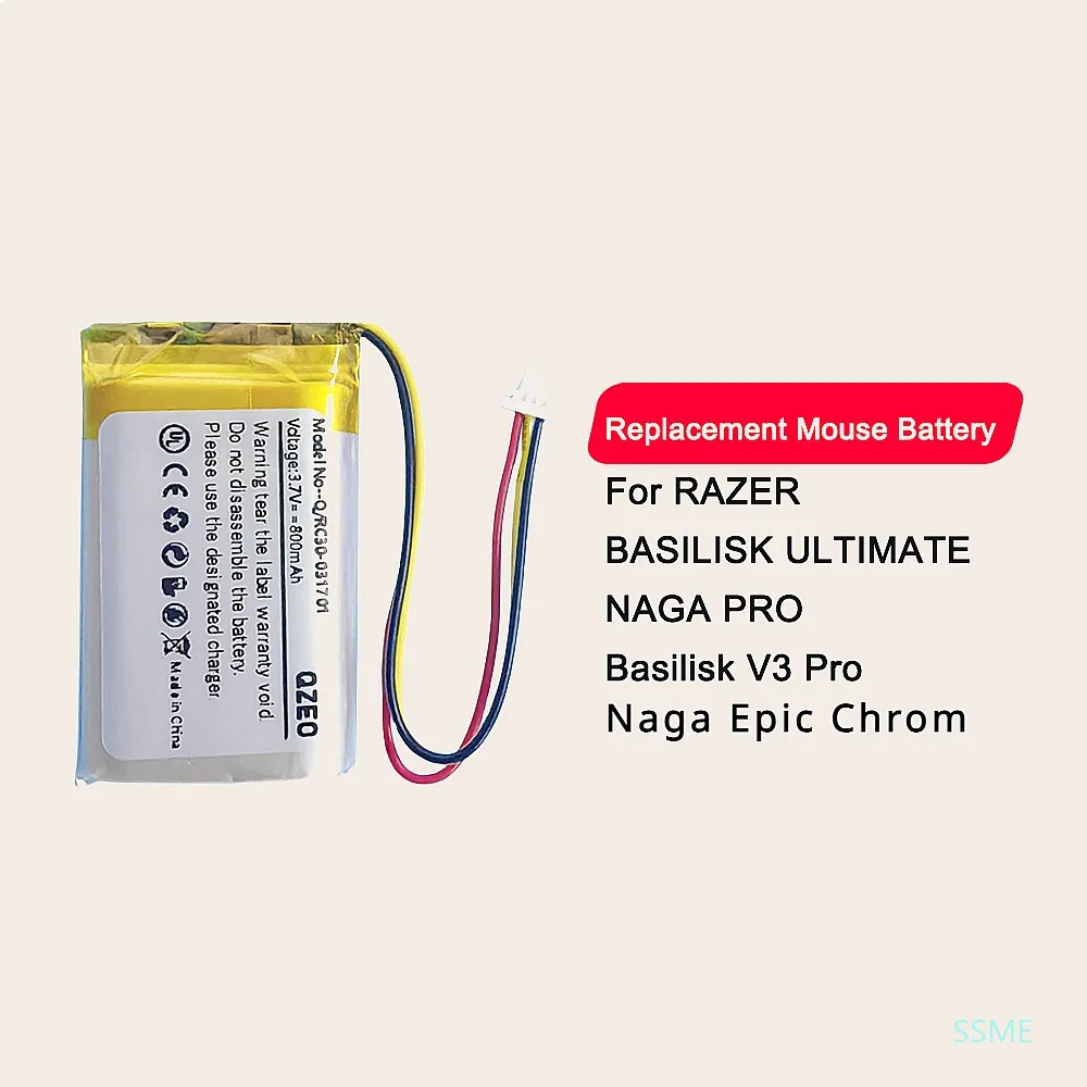 Replacement Mouse Battery for Razer Basilisk Ultimate Naga Pro V3 4000mAh