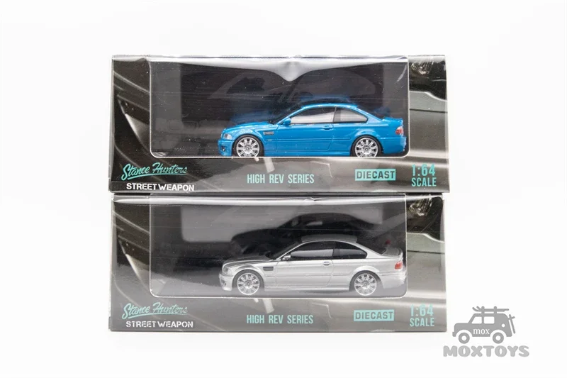 Stance Hunters x Street Weapon 1:64 E46 M3 CSL Silver Diecast Model Car