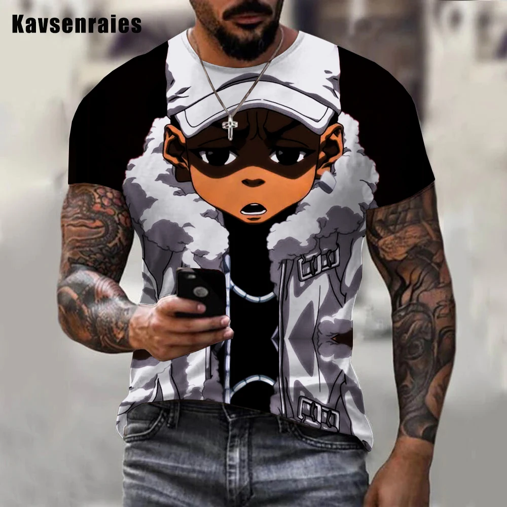 2023 New The Boondocks 3d T-shirt O-Neck Men's Tshirt Women Short Sleeve Casual Harajuku Streetshirt Unisex Oversized Tees Tops