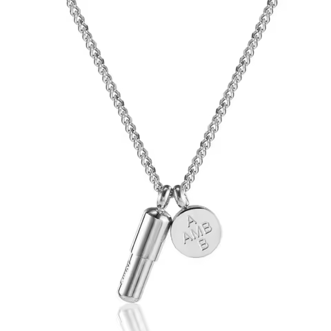 Small Openable Pill Capsule Pendant Necklace Funny Antidote for Love Stainless Steel Jewelry