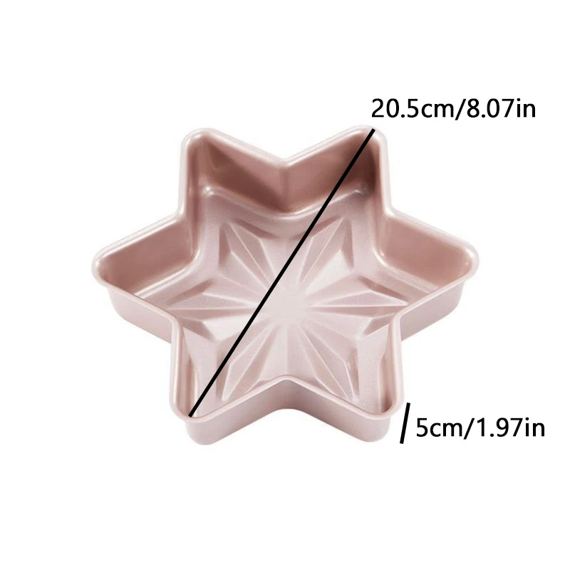 Champagne Gold Star Shaped Cake Pan Mold Baking Hexagonal 3D Nonstick Coated Baking Pan Bread Cheese Oven Pan Kitchen Tools