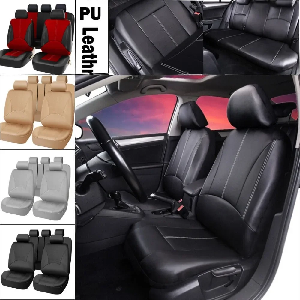 

For Kia PU Leather Car Seat Covers Protector Front Rear Full set 5-Seats Cushion United States