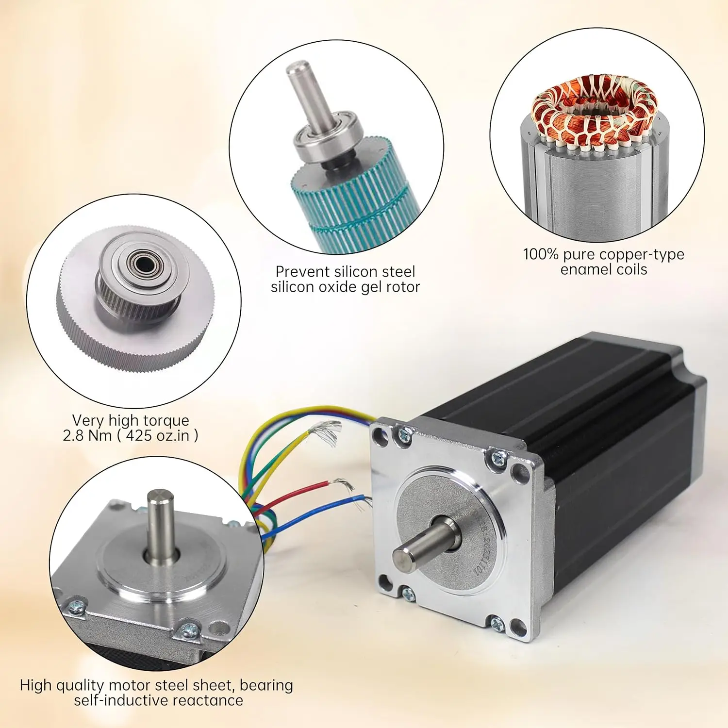 【EU】4 Axis USB MACH3 CNC Kit Nema23 Stepper Motor 112mm 425oz-in 3.0A Dual Shaft,CW5045 Driver,USB Motion Control Board 36V DC