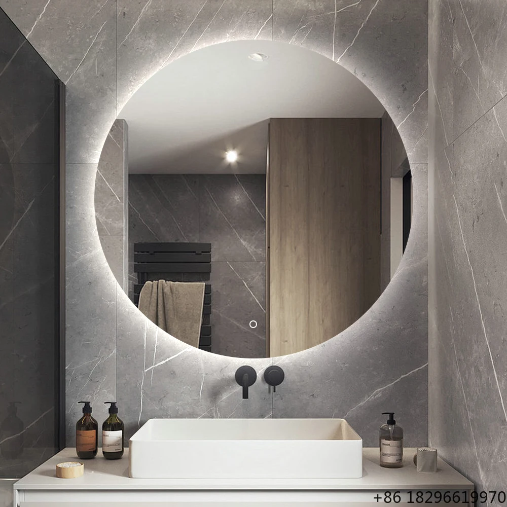 

Round LED Smart Bathroom Mirror Wall Touch Switch Vanity