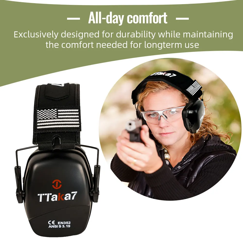 غطاء للأذنين، سماعات رأس نشطة لإطلاق النار، حماية السمع الإلكترونية، حماية الأذن، تقليل الضوضاء، سماعة رأس الصيد النشطة #1