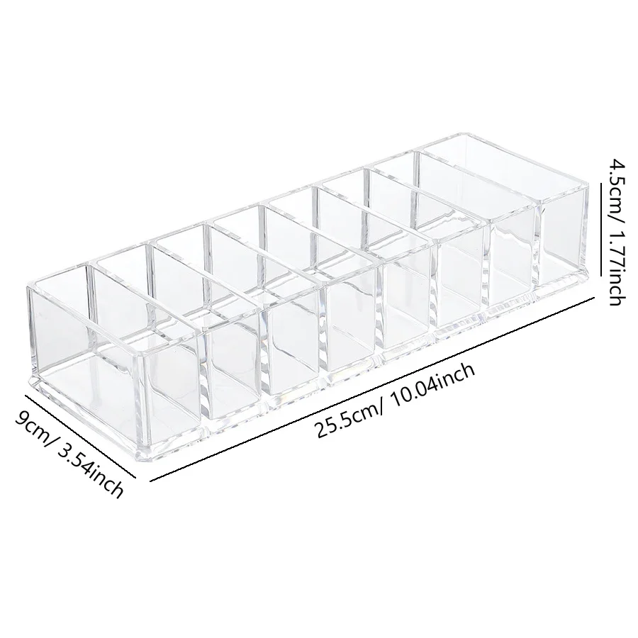 8칸 네일 폴리시 홀더 투명 아크릴 그리드 박스 화장품 디스플레이 스탠드 화장품 정리함