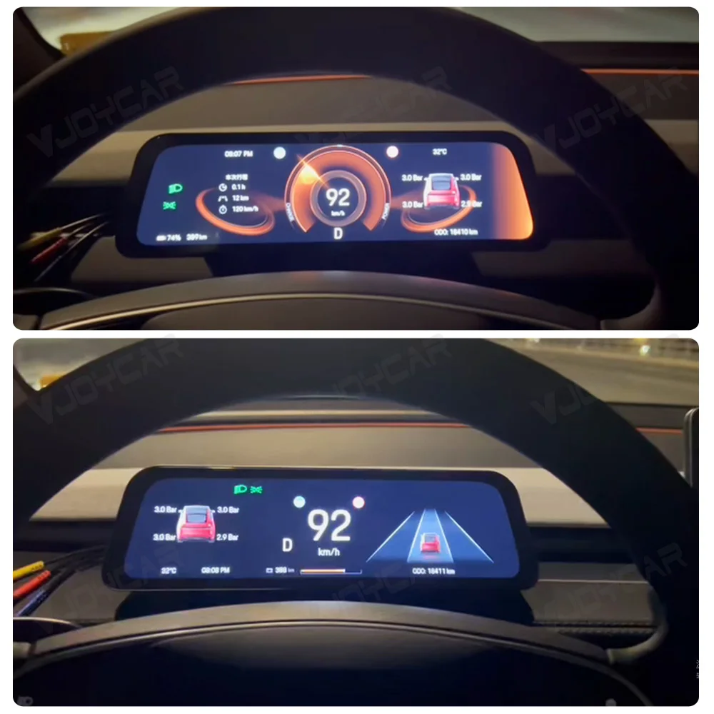 VJOYCAR أحدث Gen.3 9.66 بوصة عرض الأدوات للنموذج الجديد Y Juniper لوحة القيادة مع منفذ الهواء لجميع طراز Tesla 3 Y #6