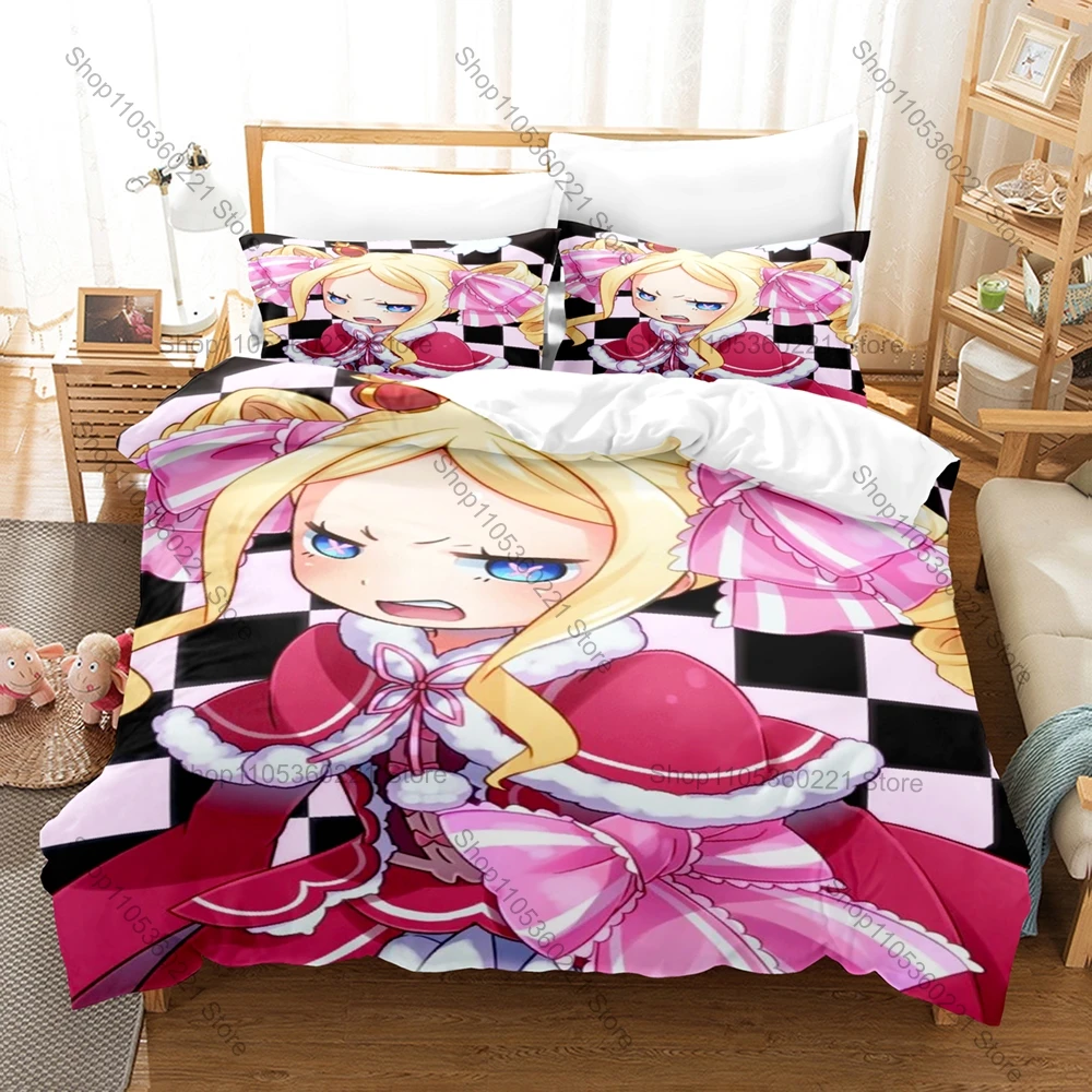 Cool Cute Beatrice Re:ZERO Kpop Bedding Set 3D Printed Duvet Cover Set Single Twin Full Queen King Size Bed Linen For Fans Gift