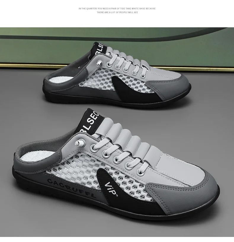 2026 Sommer Neuer Stil Geschlossene Halbschuhe für Herren mit atmungsaktivem Mesh-Slip-On-Design, modische und atmungsaktive Loafer – Detail 24