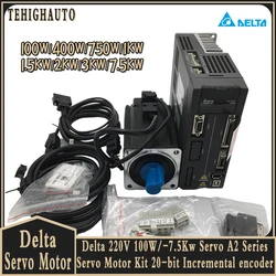 DELTA AC Servo Motor Kit 100W-7.5KW A2 Series 20-bit Incremental encoder,220V 40/60/80/100/130/180mm CANopen,RS-485,EtherCAT