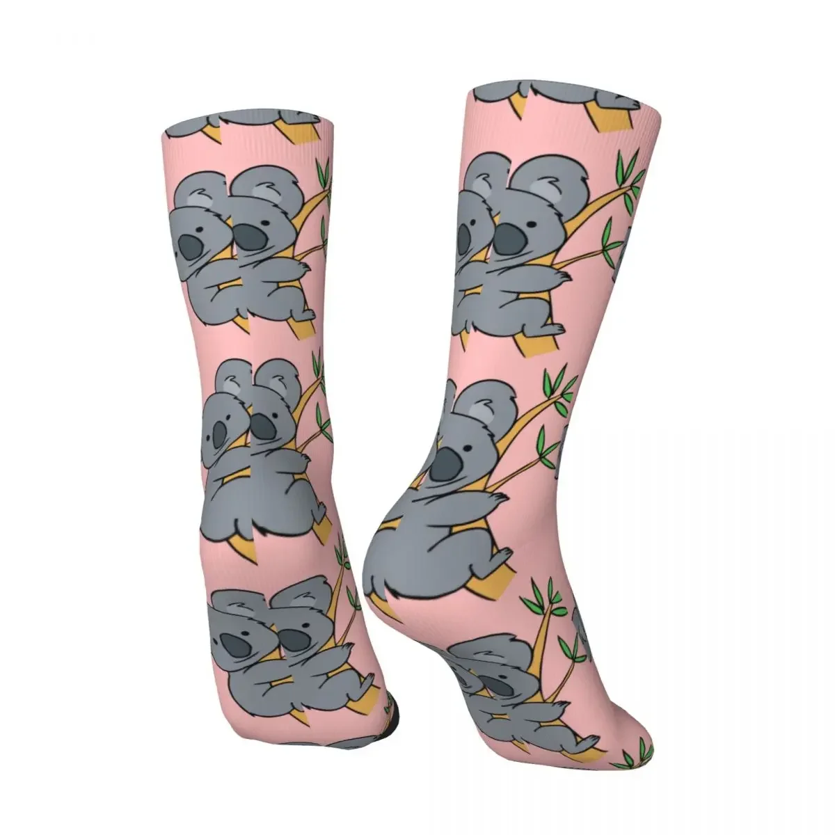 Pink Cute Koala Socks Wildlife Animal Teenage Pretty Mid calze grande fibra chimica allenamento confortevole