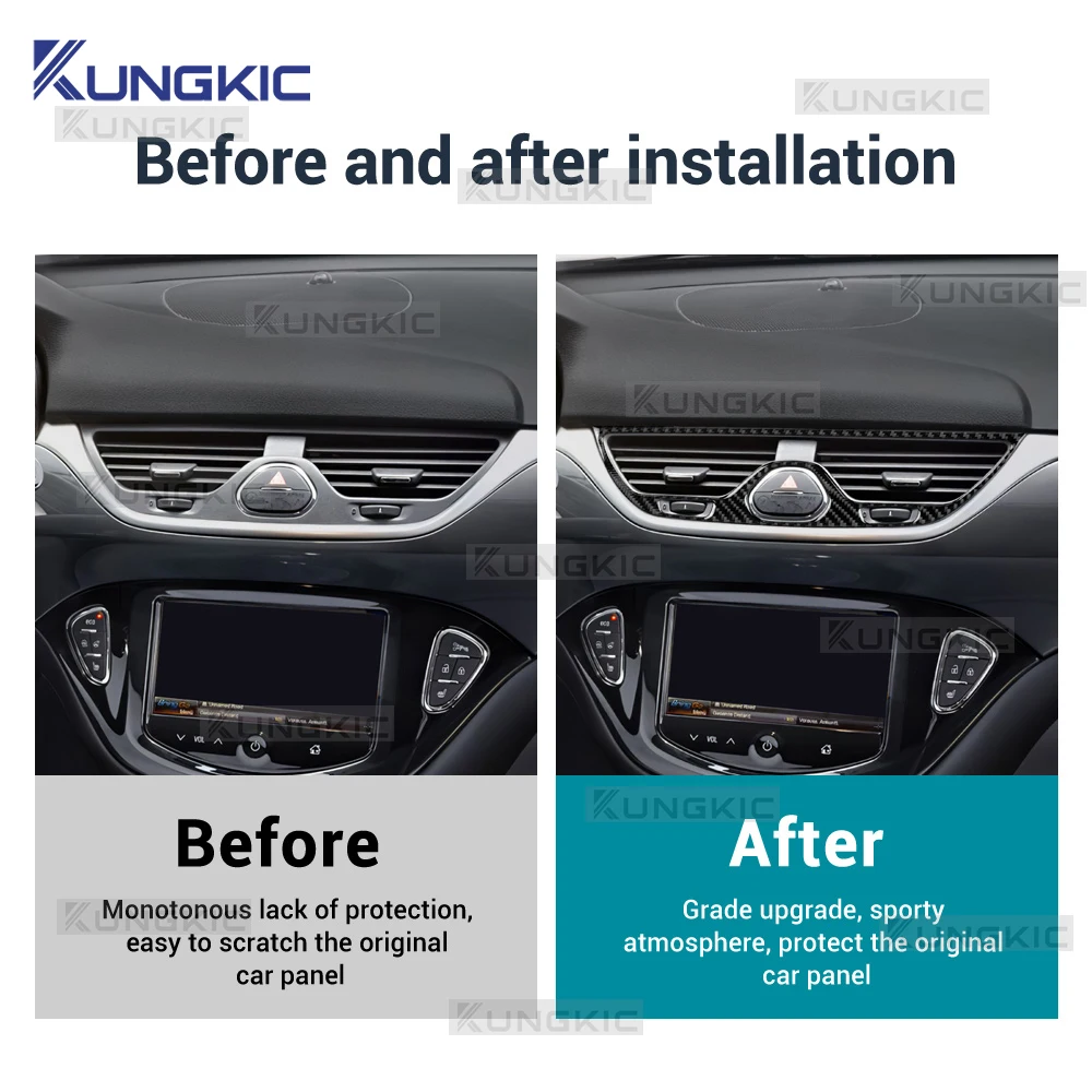 Real Soft Carbon Fiber Sticker For Opel Corsa E X15 2015 2016 2017 2018 2019 LHD RHD Car Central Air Outlet Frame Interior Trim - view 2