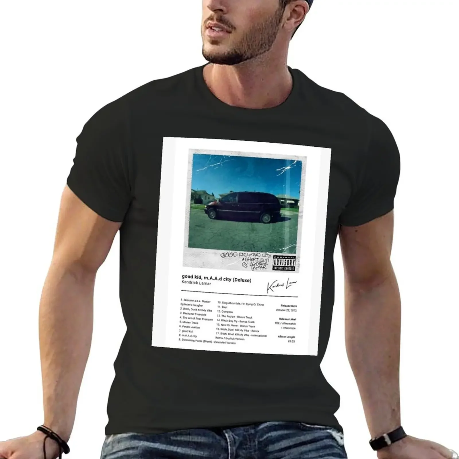 

Kendrick Lamar - good kid, m.A.A.d city (Deluxe) - Album Art Poster T-Shirt boys whites man t shirt new edition men t shirts