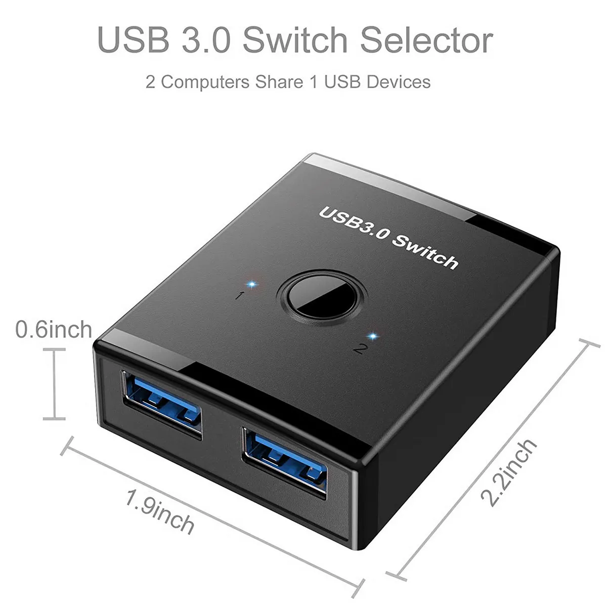 X12A-USB 3.0 Switch Selector, Bi-Directional USB Switch 2 In 1 Out / 1 In 2 Out USB KVM Switcher
