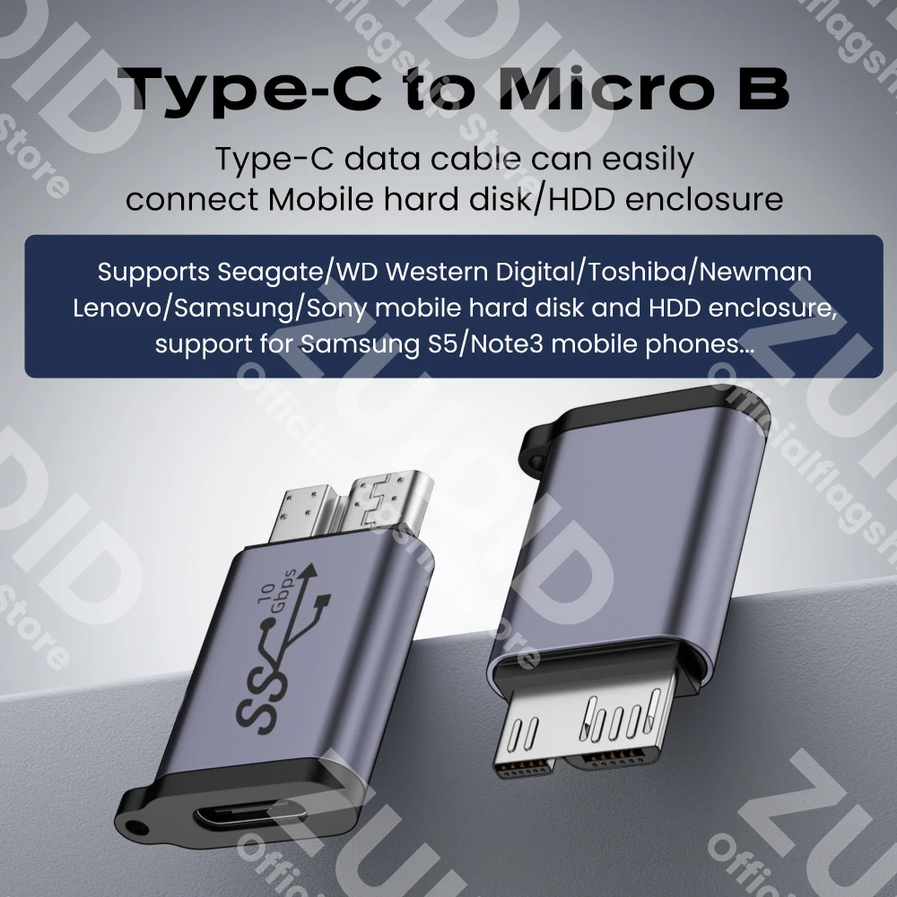 Adattatore da USB A/C A Micro B 3.0 convertitore di sincronizzazione dati Super veloce da 10Gbps per adattatore Macbook Pro Samsung HDD SSD da tipo