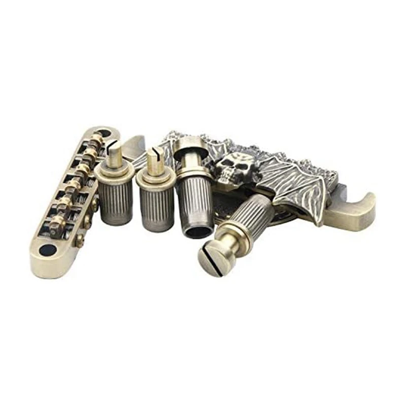 6-String Guitar Roller Saddle Tune-O-Matic Bronze Bridge Tailpiece For LP Electric Guitar Replacement Accessories Bronze