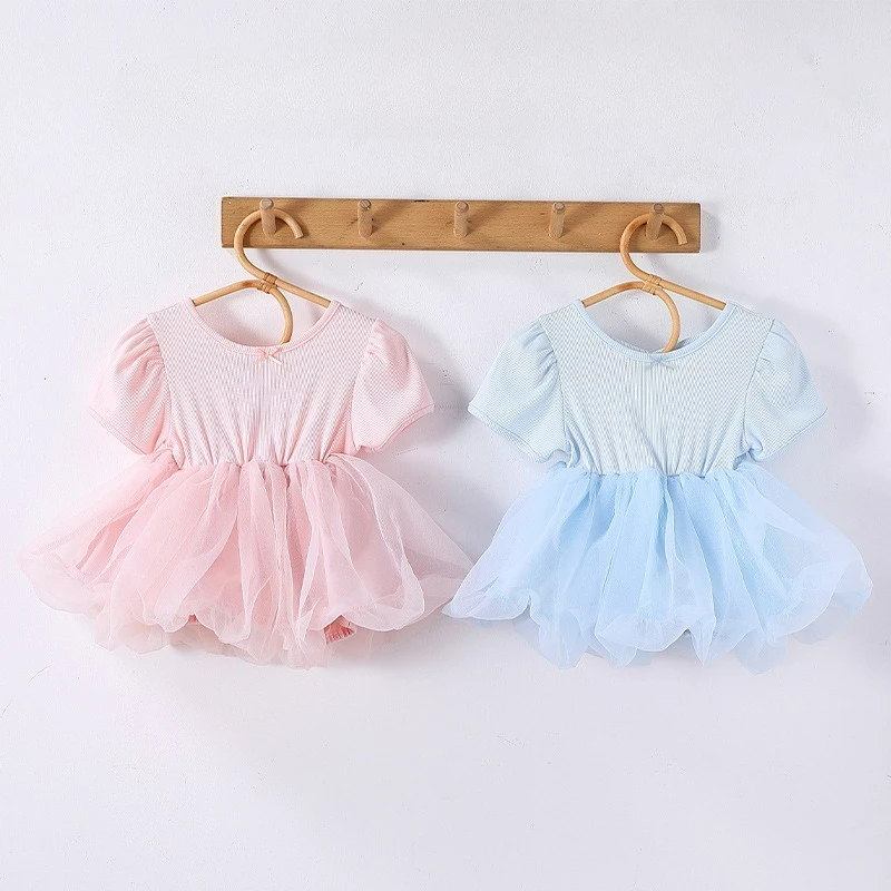 baby-girls-onesie-sweet-princess-kids-summer-thin-dress-solid-color-lovely-bow-baby-girls-clothes-infant-rompers