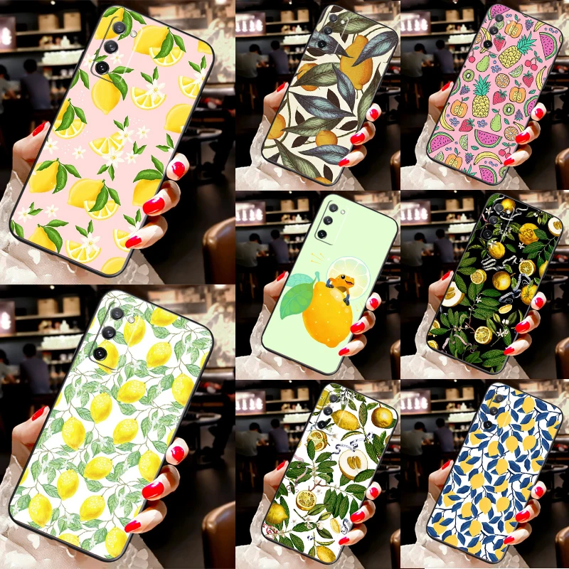 Tropical Summer Fruit Lemon Phone Case For Samsung Galaxy S23 S22 Ultra S20 S21 FE S8 S9 S10 Note 10 Plus Note 20 Ultra