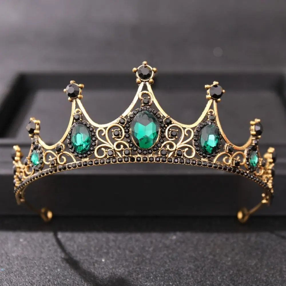 Bar Mitzvah Crown Baroque Retro Crown Rhinestone Korean Style Metal Princess Crowns Alloy Hair Hoop Bride Tiaras Girls Gift