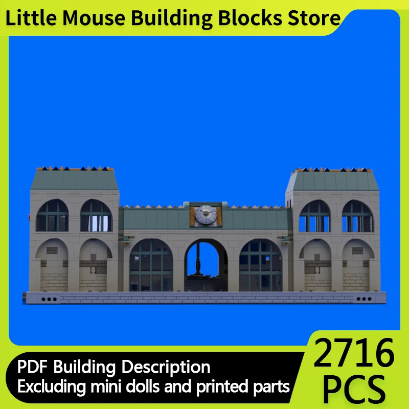 

City Street View Model MOC Building Bricks Central Train Station Modular Technology Gifts Holiday Assemble Children Toys Suit