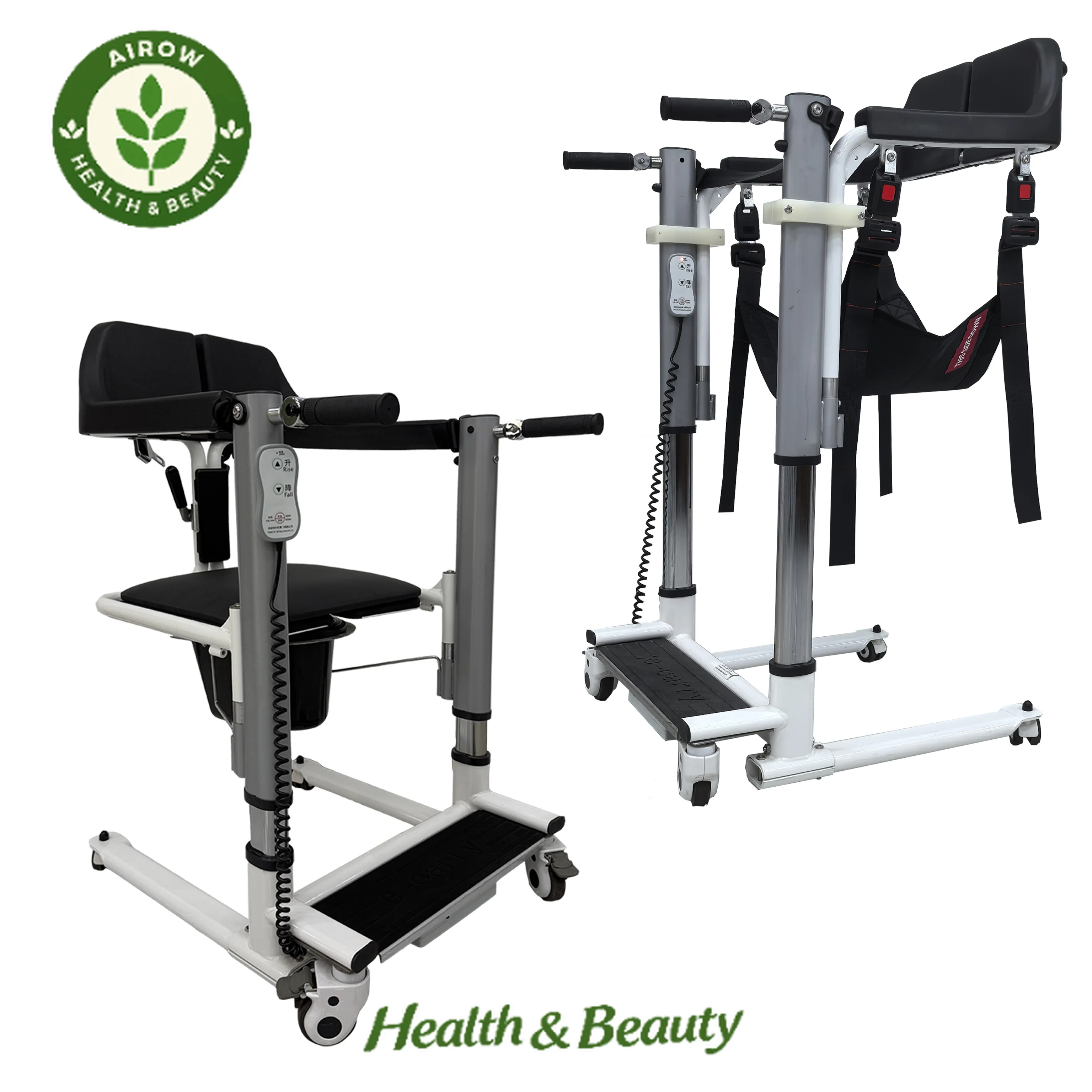 AIROW Home Care Paralyzed Wheelchair  Elderly Patient Nursing Transfer Lift Commode Chair