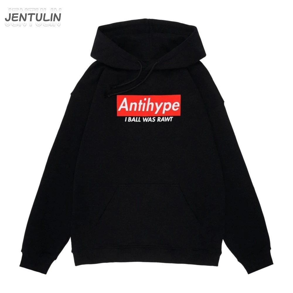 Harajuku Streetwear Übergroßer Herren Kapuzenpullover I BALL WAS RAWT Grafikdruck Hoodies Sweatshirts Hip Hop Punk Tops Goth Y2k