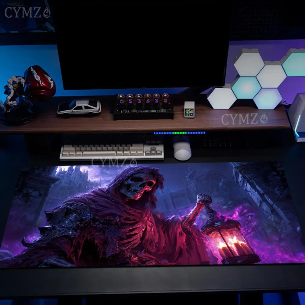 

Dark style skeleton figure Mouse Pad Desk Mat with Stitched Edge Rubber anti-slip Durable pc accessories Gaming mats maus pad