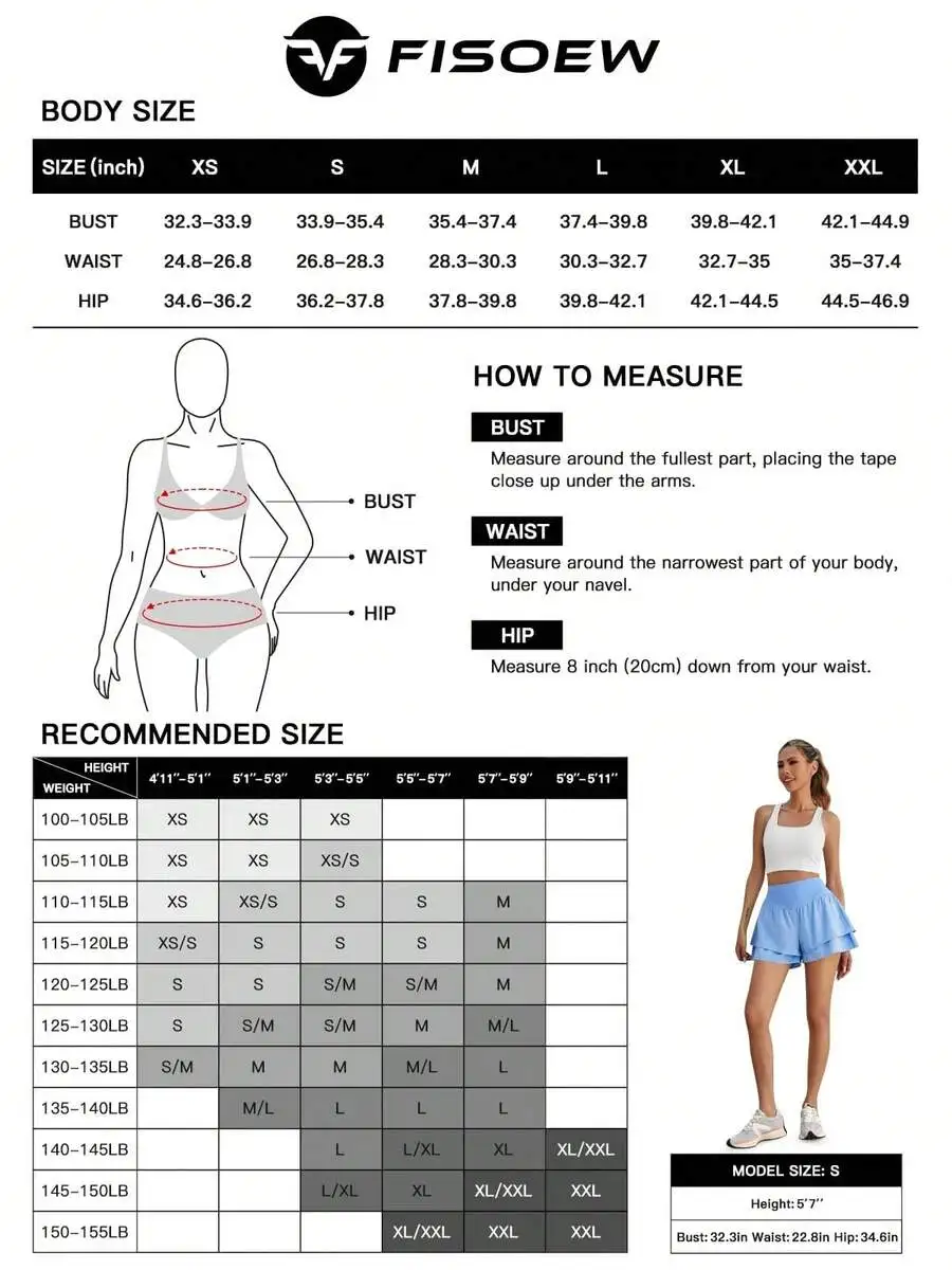 

High Waisted Ruffle Tiered Sports Shorts With Built-In Shorts Breathable Quick Dry
