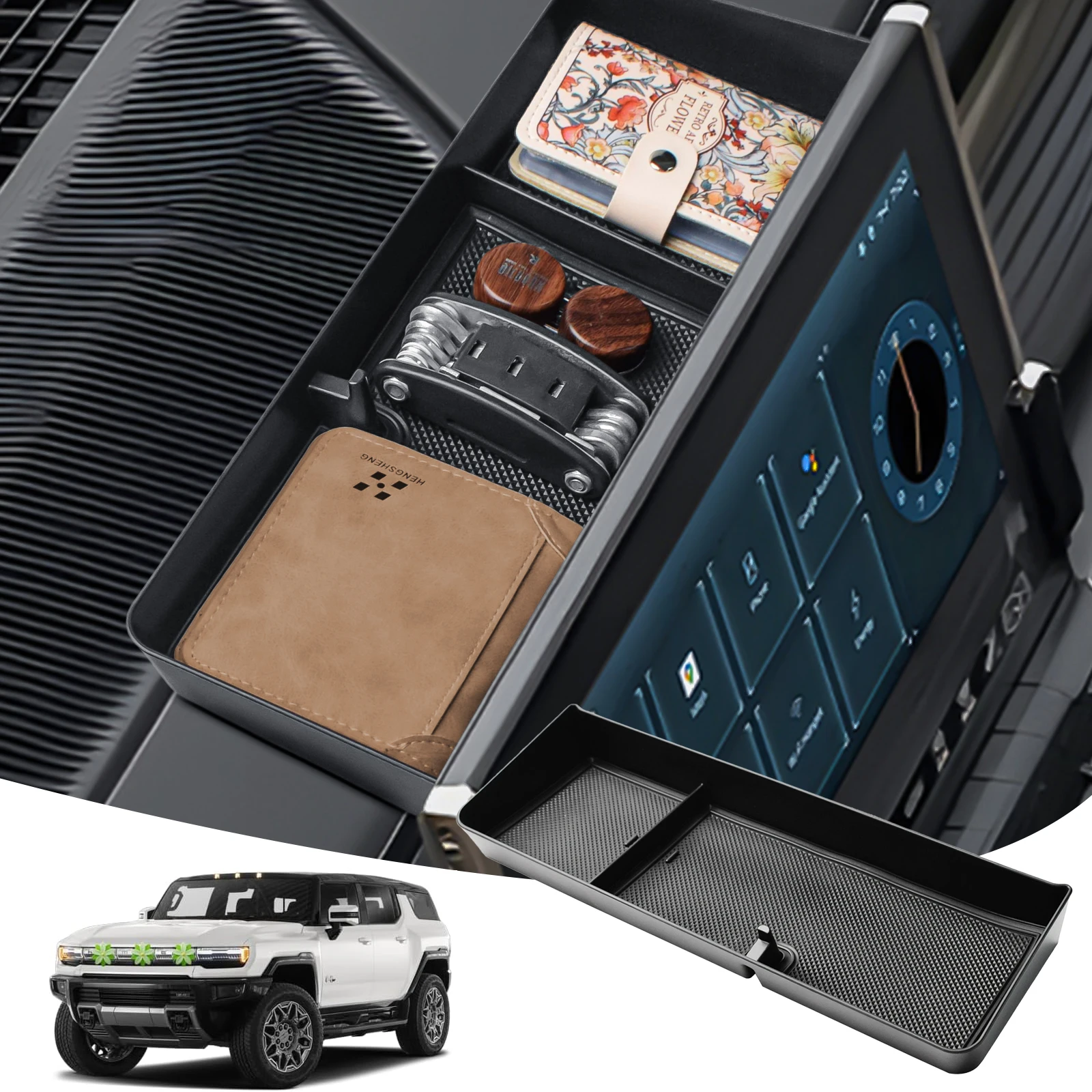 

Center Dashboard Storage Tray for GMC Hummer EV 2022-2025 Center Console Organizer Dash Board Armrest Secondary Box Accessories