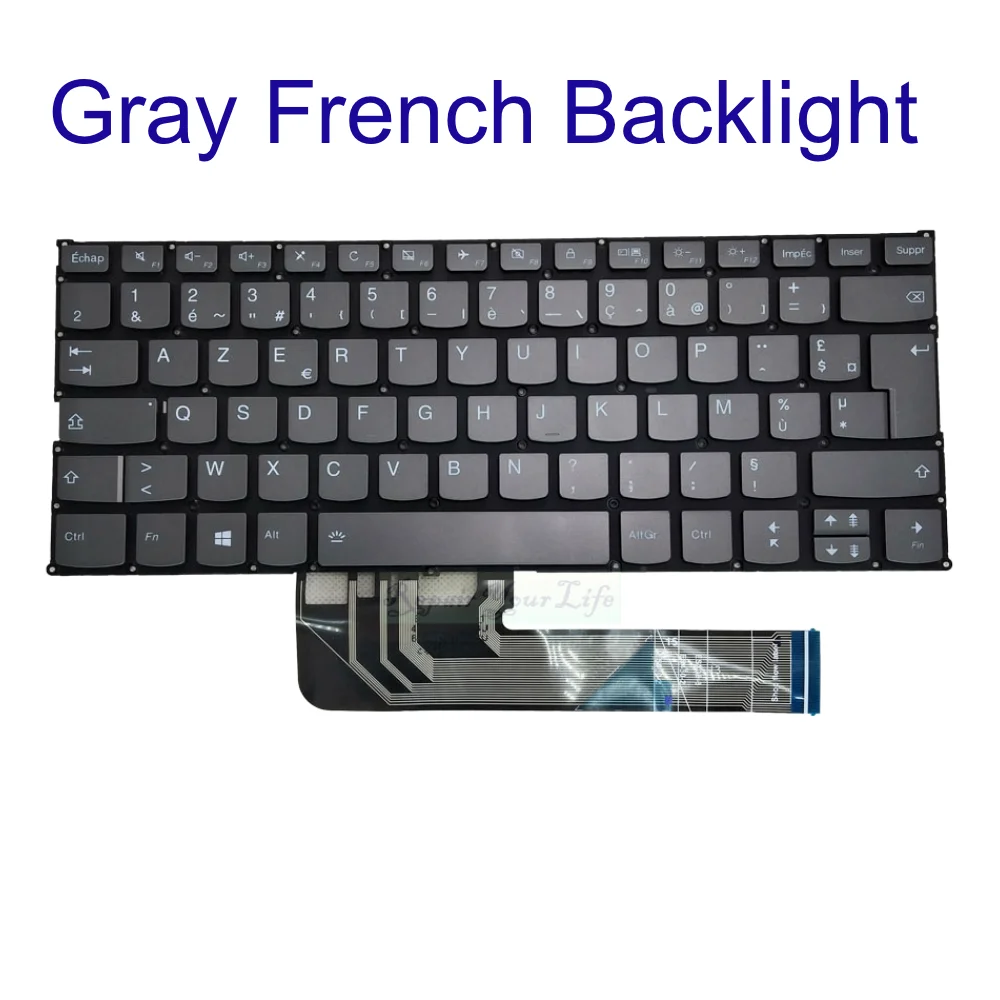 Imagem -04 - Teclado Retroiluminado para Lenovo Laptop Reino Unido sp la Pt-br fr Lenovo Yoga 613 13are05 82fn 13alc6 82nd Francês Azerty Espanhol Latim Novo