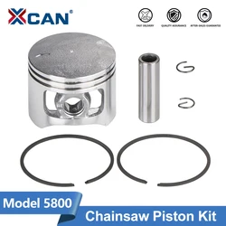 XCAN 45mm Chainsaw Piston Kit Cylinder Piston Set Pin Ring Kit Fit For 5800 58CC Chainsaw Spare Parts Piston Kit