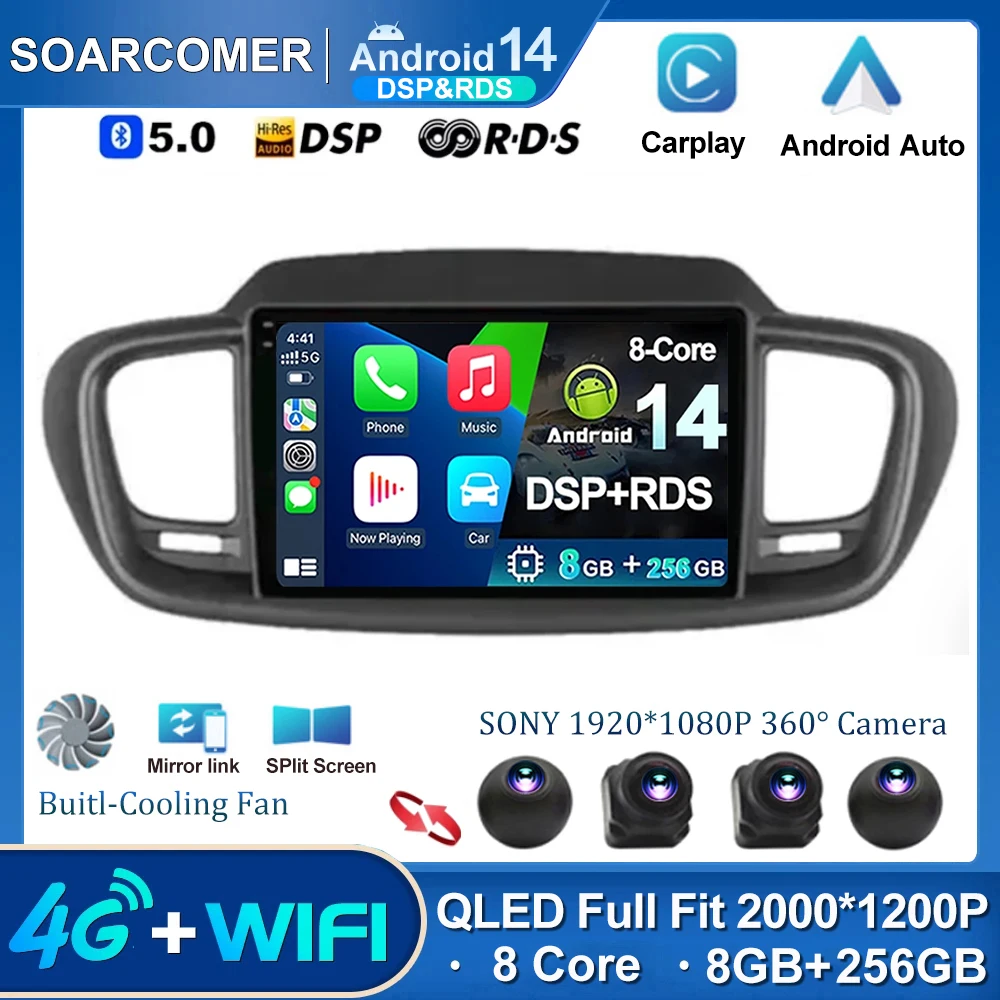 

DSP IPS Android 14 Car Radio For Kia Sorento 3 2014 - 2017 Stereo GPS Navigation Carplay Multimedia BT Video Player 2Din NO DVD