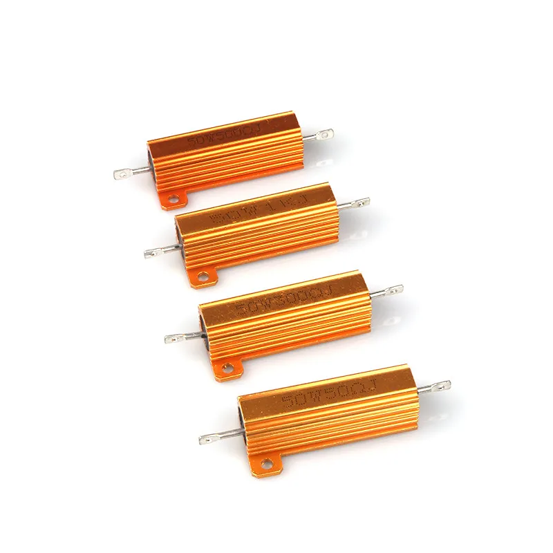 1pcs 10W 25W 50W  RX24 Aluminum Power Metal Shell Case Wirewound Resistor  0.1 0.5 1 1.5 2 6 8 10 20 100 150 200 300 1K 10K ohm