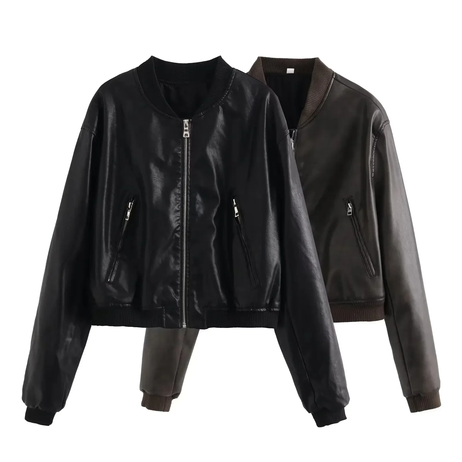 

Autumn Faux Jacket Women 2025 New Arrivals Warm Short Jacket Bomber Jacket Female Zipper Long Sleeve Coat