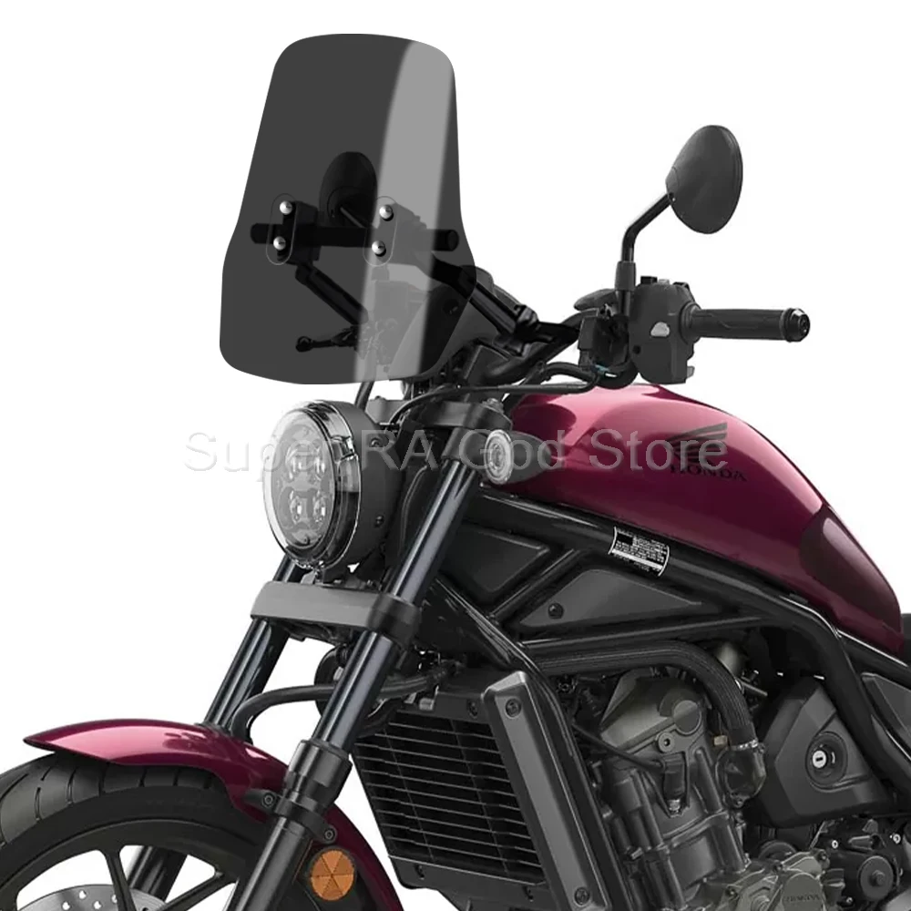

For Honda REBEL 1100 REBEL 1100 2020-2022 2023 2024 Adventure motorcycle front windshield with 12mm navigation bracket tube