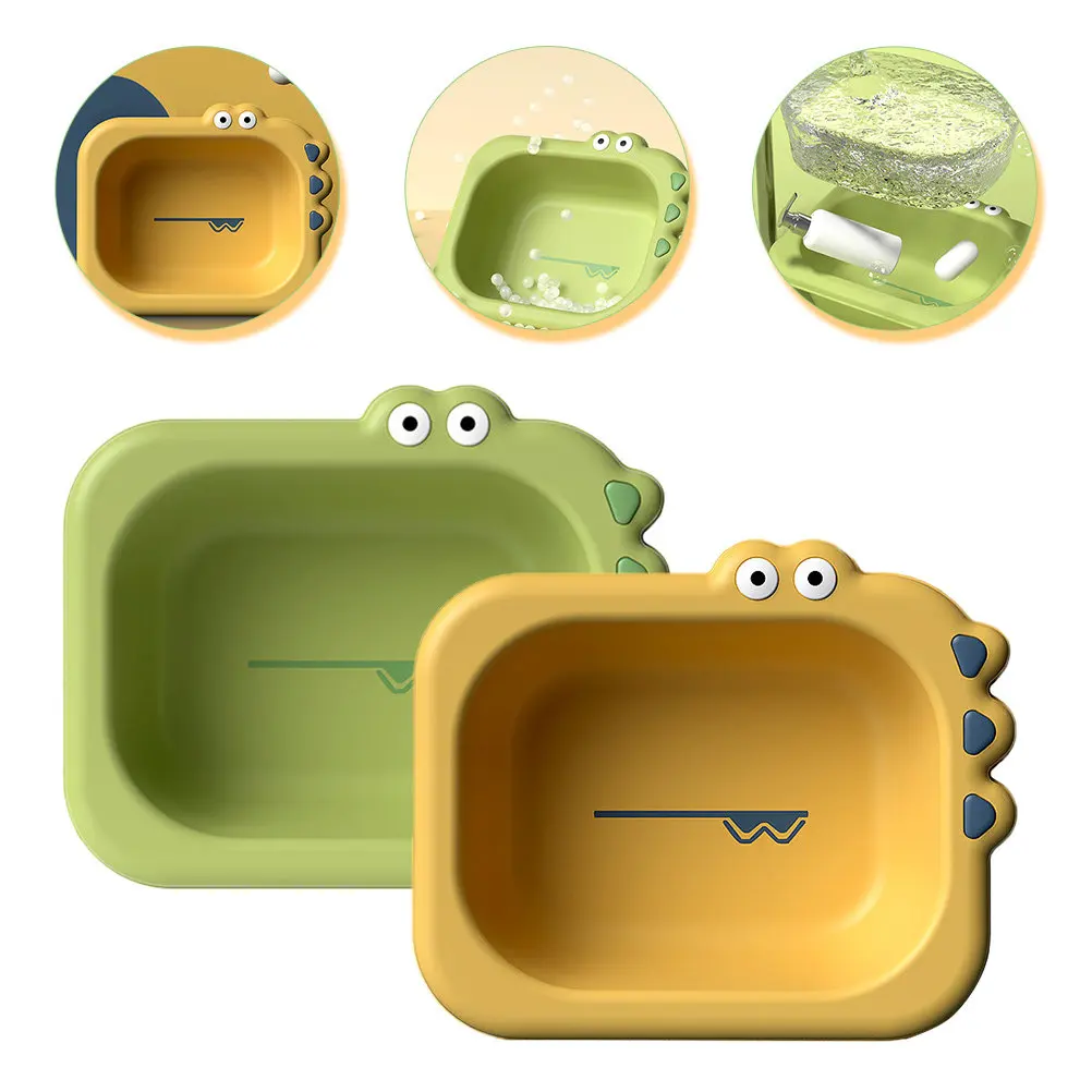 

2 шт. детские тазики для мытья с милым мультяшным рисунком, портативные, прочные, без BPA, для новорожденных