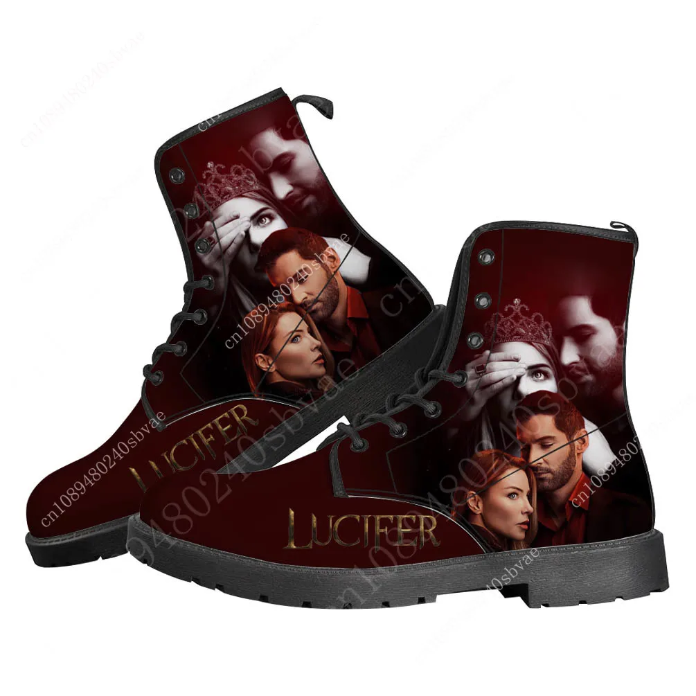 

Lucifer Boots Mens Womens Teenager Shoes Casual Boot Hot Movie Outdoor Light High Quality Couple Print on Demand Customize Shoe