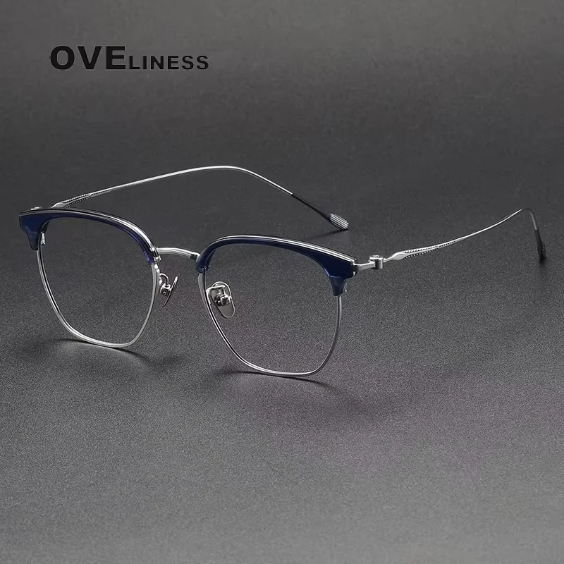 

Acetate Titanium Glasses Frame Women Vintage Round Eyeglasses frames for Men Spectacles Eyewear