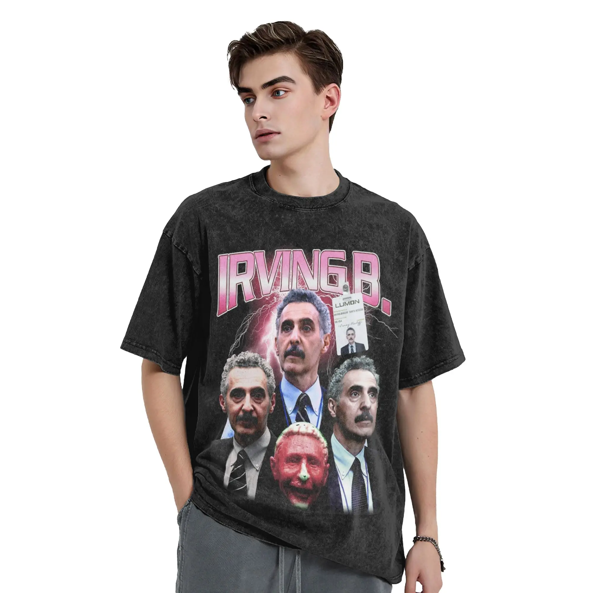 Severance Irving Bailiff Retro Movies Series Poster T Shirts Hip Hop Washed Oversize T-Shirts Men Women Streetwear Tee Shirt