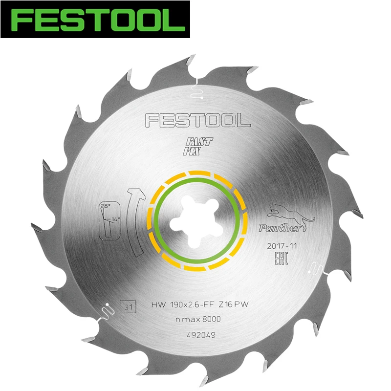 Festool 492049 Saw Blade Wood Rip Cut 190mm*2.6mm*16T For CS50