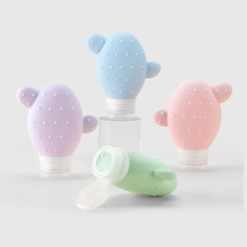 

120pcs 90ml 3 oz Baby Cute Shape Food Grade Silicone Squeeze Travel Bottle Flip Cap Lotion Bottle Body Soap Shampoo Bottles