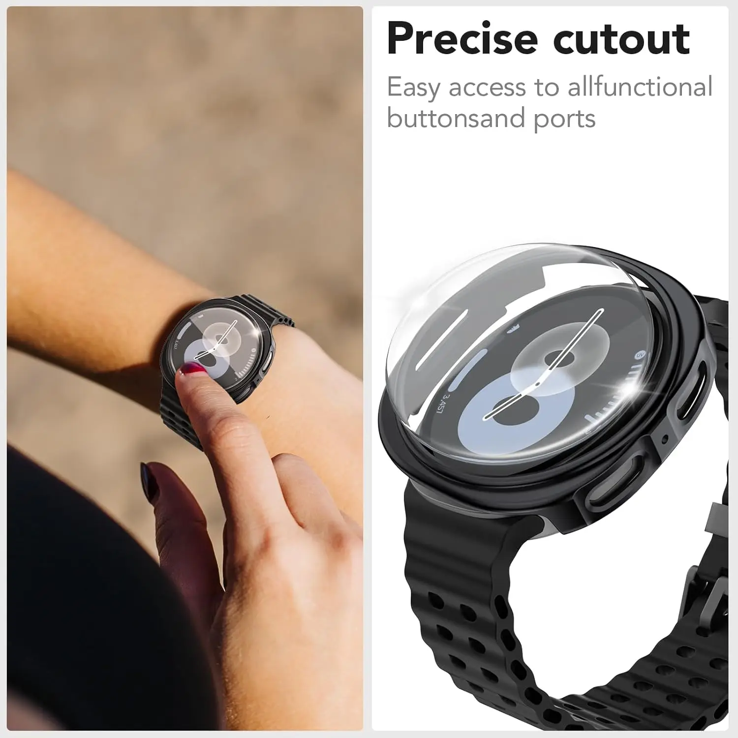 Custodia rigida da 1-2 pezzi con protezione per lo schermo Custodia antiurto per Samsung Galaxy Watch 8 40mm 44mm Custodia protettiva antigraffio