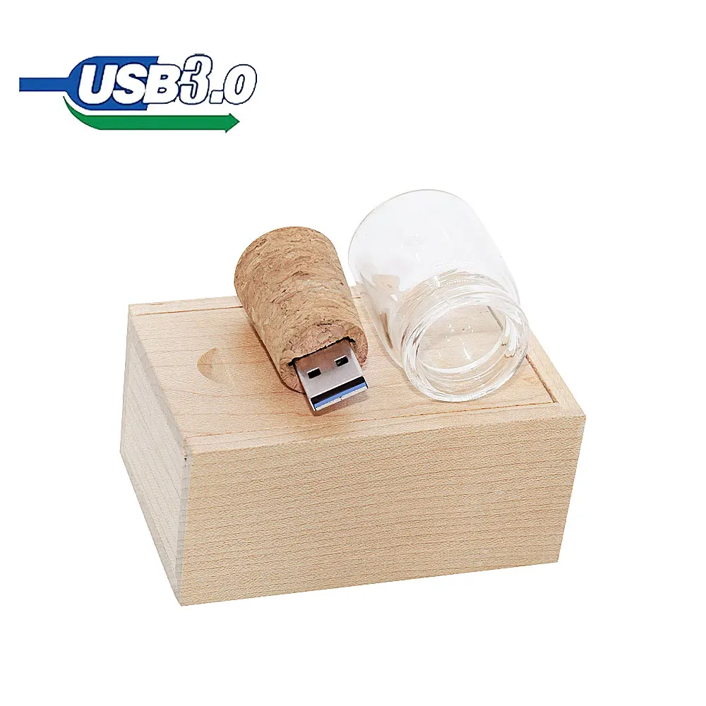 

Glass Bottle USB 3.0 Flash Drive 8Gb 16GB 32GB 64GB 128G High Speed Pen Drives Photography Gifts Memory Stick U Disk