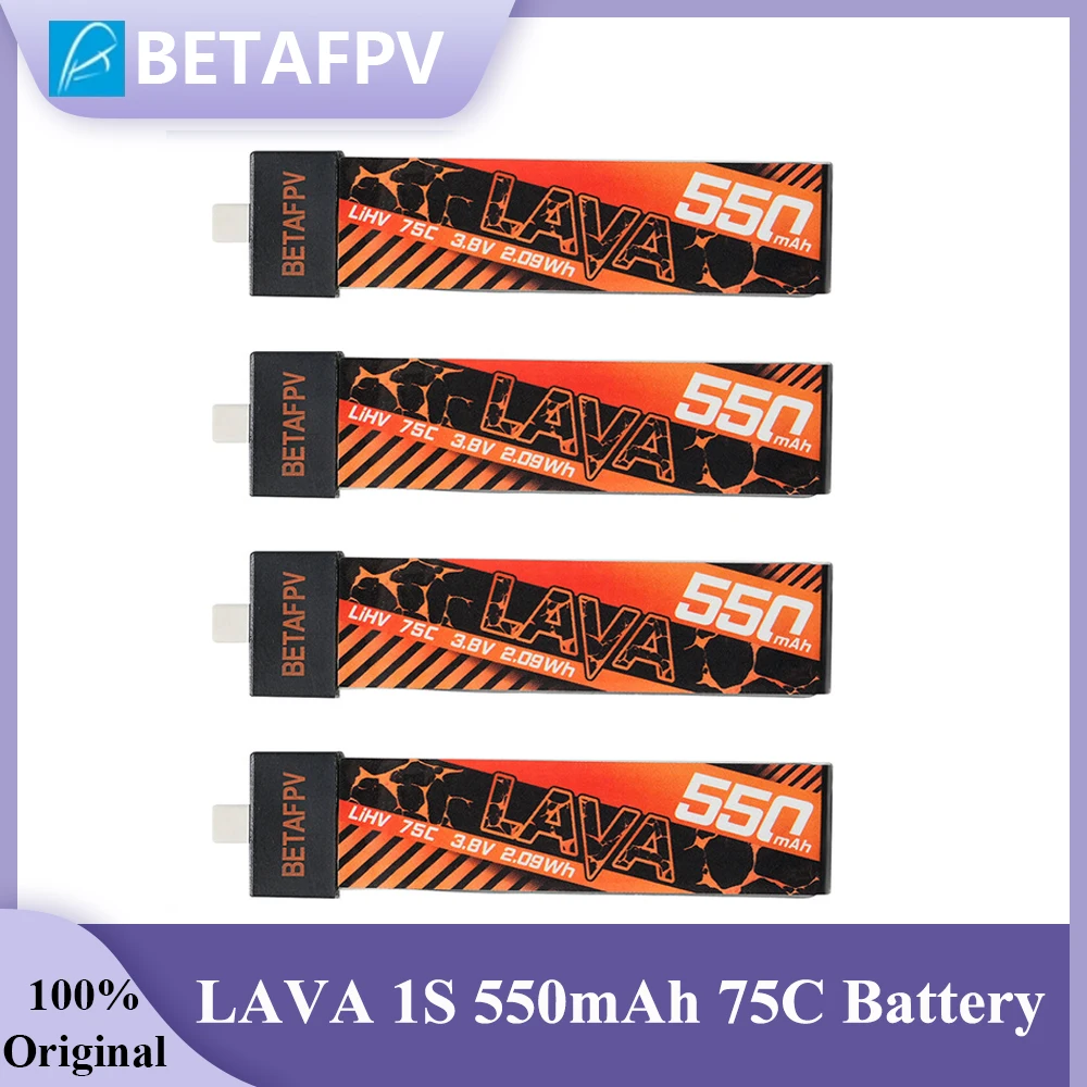 بطارية BETAFPV LAVA 1S 550mAh 75C لـ Meteor75 Pro 2/4/6/8/10 قطعة