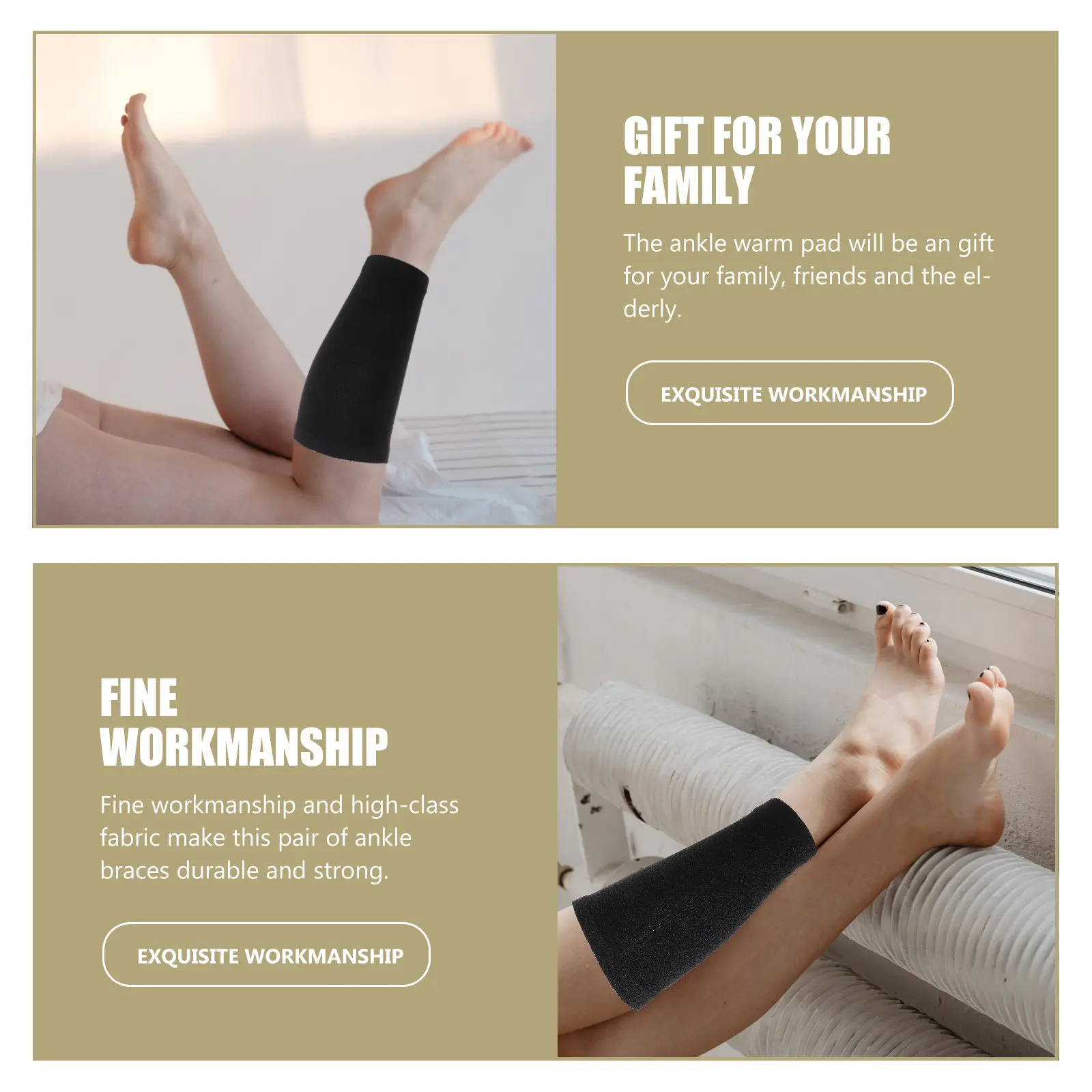 

2Pcs Ankle Warm Covers High-Class Fabric Ankle Support Sleeve for Elderly Gift Muscle Relief Arthritis Protection Fitness