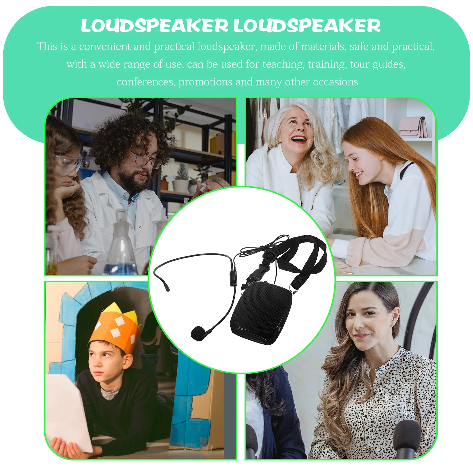 

1Pcs Voice Amplifier Portable Mini Speaker 12h Life Rechargeable Teacher Speaker Loud Clear Sound Microphone Amplifier