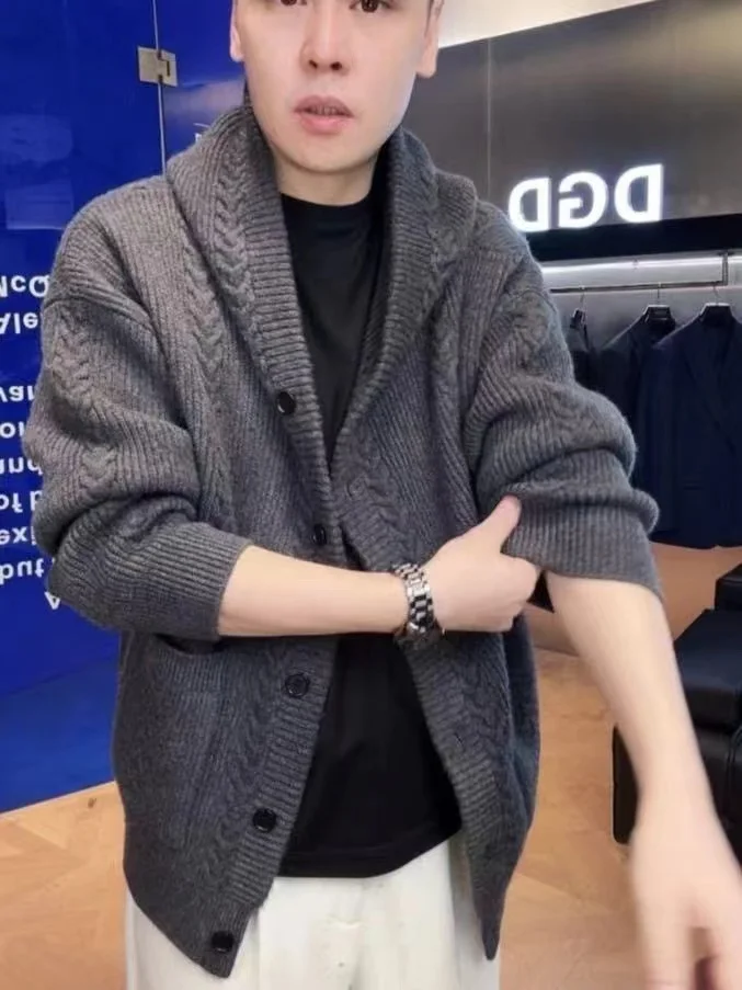 

Autumn Winter New Sle ex Color Knitted Sweater Hat Warm Embroidery High-End Knitted Open Cardigan Outerwear